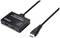 An HDMI switch with two outputs and one input, suitable for 4K @ 60Hz. Connects multiple HDMI sources to a single display.
