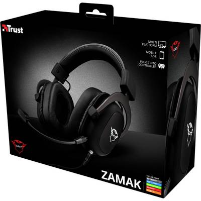 Trust GXT414 Zamak Premium Over-ear headset Corded (1075100) Stereo Black Microphone noise cancelling Volume control, Mi-7