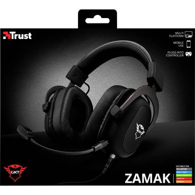 Trust GXT414 Zamak Premium Over-ear headset Corded (1075100) Stereo Black Microphone noise cancelling Volume control, Mi-8