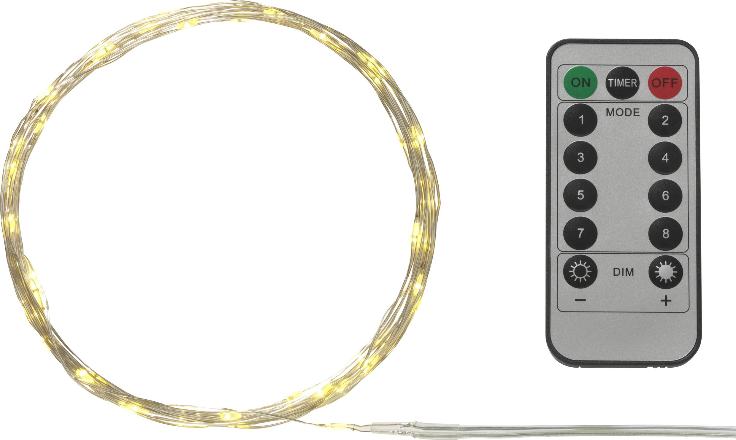 Sygonix SY-4722036 Holiday lights (mini) Inside via USB No. of bulbs 50 LED (monochrome) Warm white Illuminated length: -3