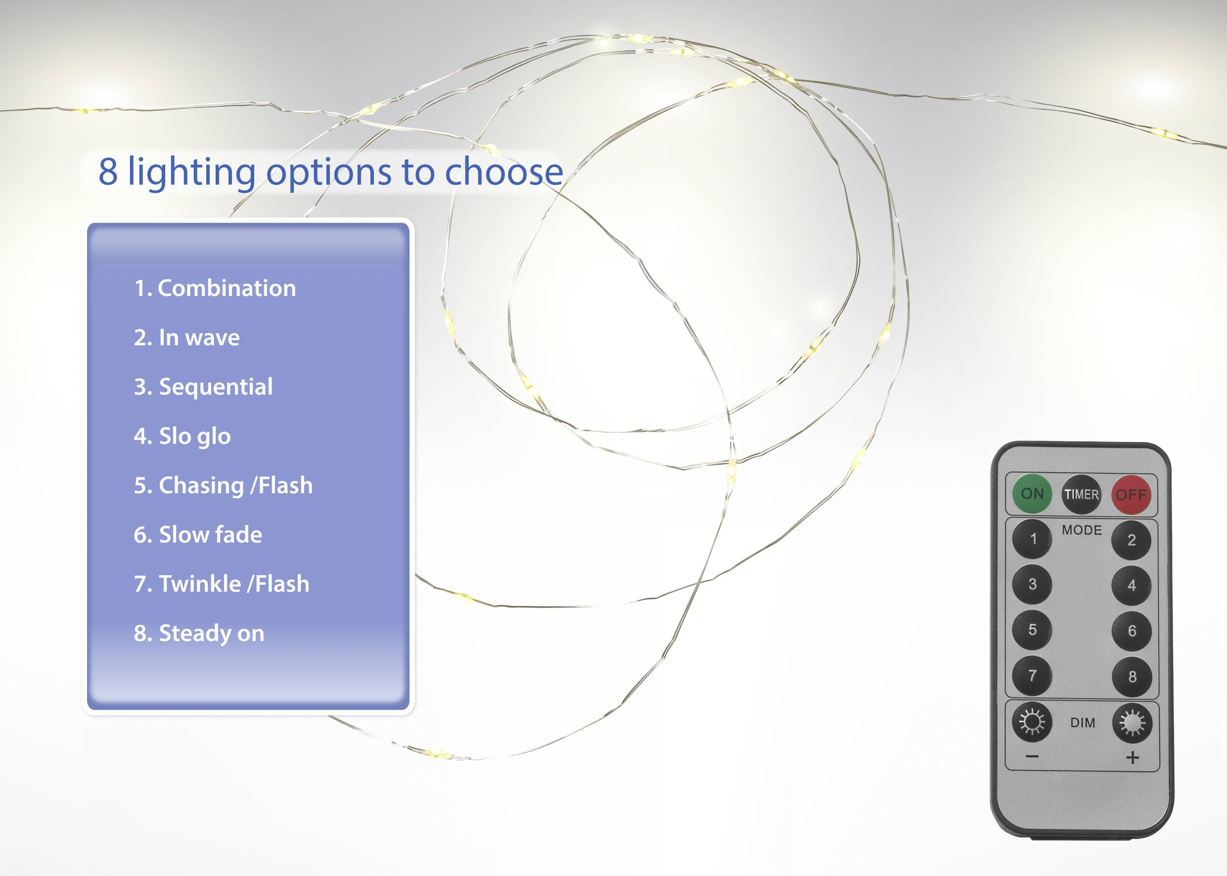 Sygonix SY-4722040 Holiday lights (mini) Inside/outside battery-powered No. of bulbs 100 LED (monochrome) Warm white Ill-5