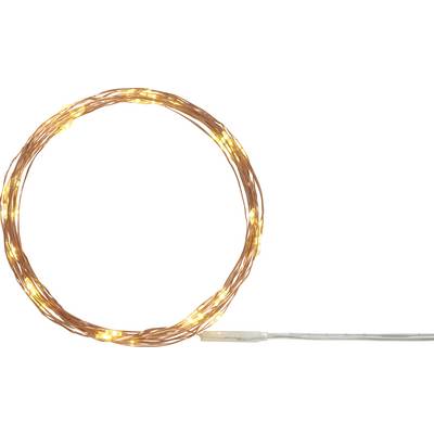 Copper wire light ring with warm white lights.