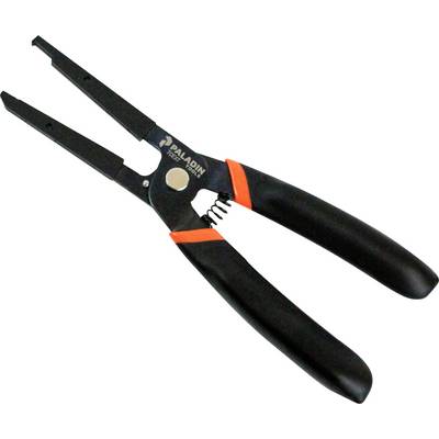A black wire stripping pliers with orange accents, designed for precise removal of cable insulation.