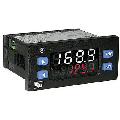 Digital display device with red and white LED display, buttons for function and setting. Displays values '168.9' and '185.1'.