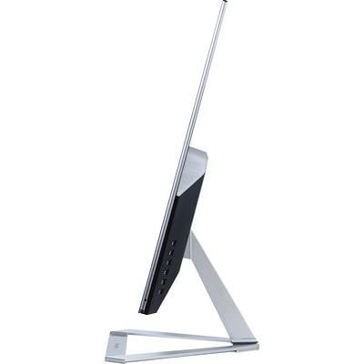 An ultra-thin computer monitor viewed from the side. The screen is flat and features a stylish, minimalist design.