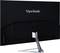 Rear view of a ViewSonic monitor with a sleek design and a sturdy stand.
