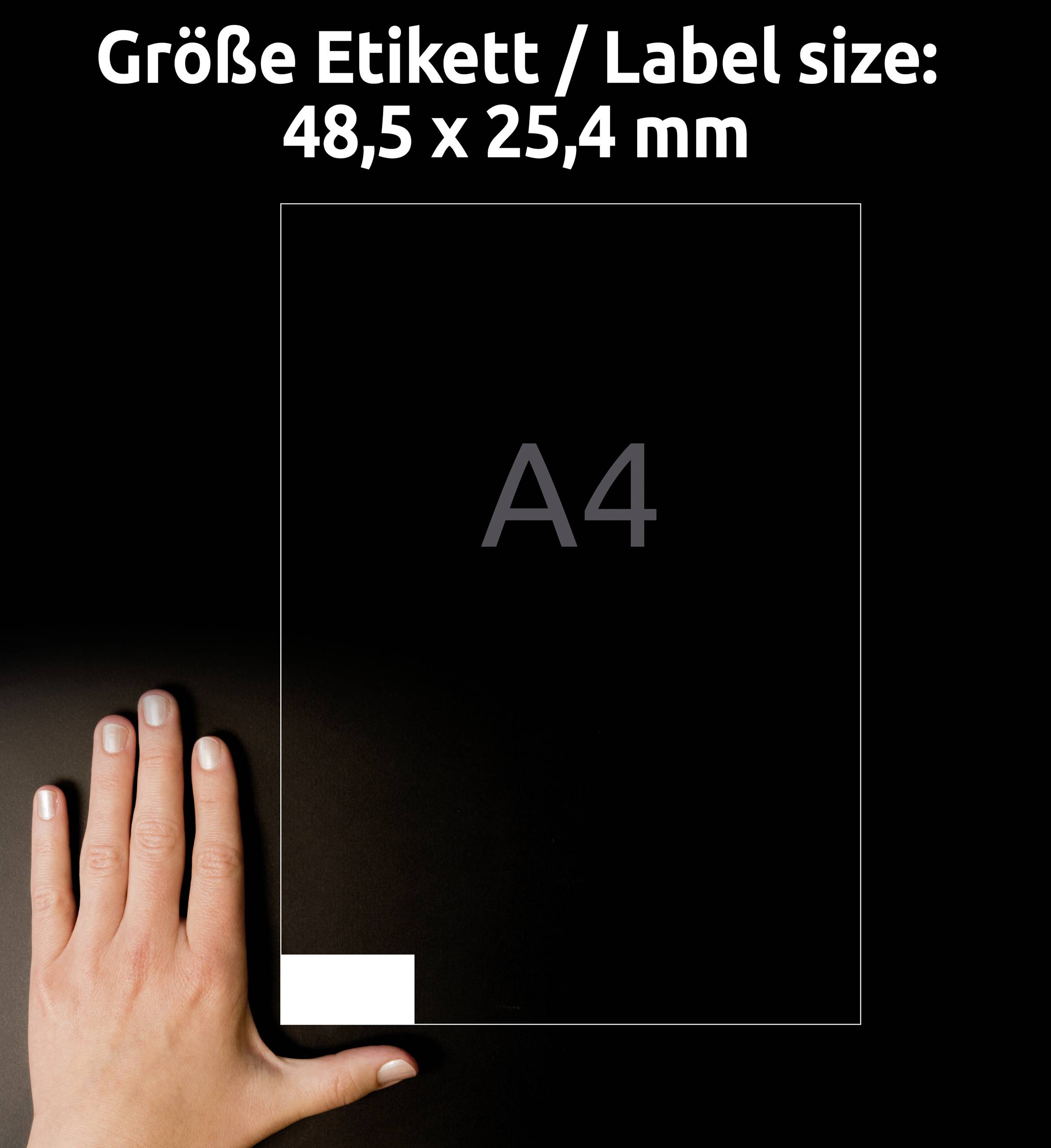 Avery-Zweckform 3657-200 All-purpose labels 48.5 x 25.4 mm Paper White 8800 pc(s) Permanent adhesive Laser, colour-6