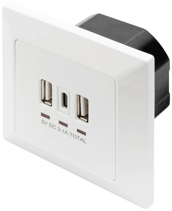 Digitus DA-70618  USB charging socket  incl. USB  White