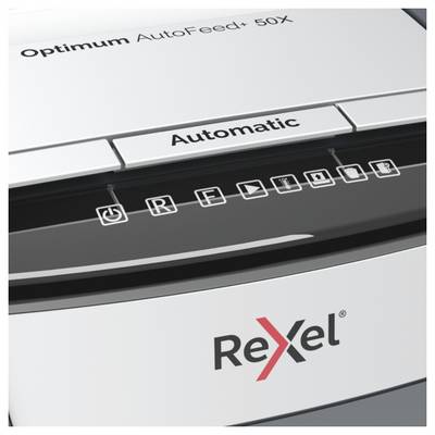 Rexel Optimum AutoFeed+ 50X Document shredder 50 sheet Micro-cut 4 x 28 mm P-4 20 l Also shreds Paper clips, Staples, Cr-1