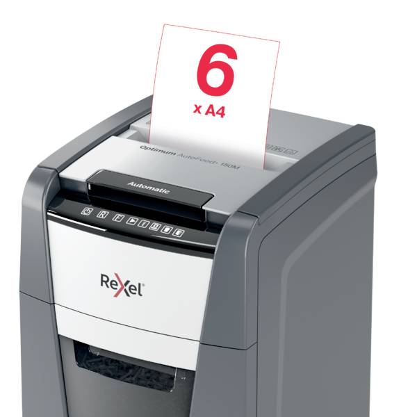 Rexel Optimum AutoFeed+ 150M Document shredder 150 sheet Micro-cut 2 x 15 mm P-5 44 l Also shreds Paper clips, Staples, -6