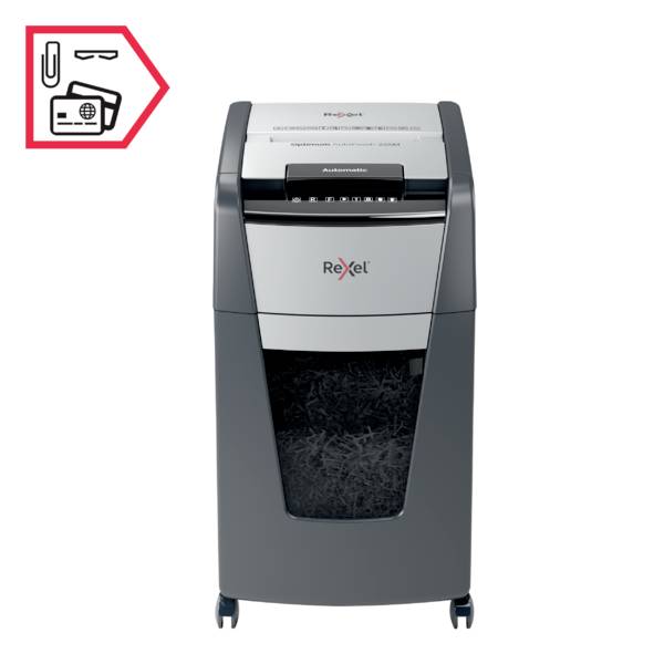 Rexel Optimum AutoFeed+ 225M Document shredder 225 sheet Micro-cut 2 x 15 mm P-5 60 l Also shreds Paper clips, Staples, -7