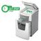 A paper shredder with an open lid shows shredded paper. A green logo emphasises 'TIME-SAVING TECHNOLOGY' and '150'.