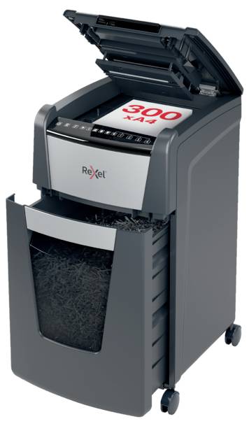 Rexel Optimum AutoFeed+ 300M Document shredder 300 sheet Micro-cut 2 x 15 mm P-5 60 l Also shreds Paper clips, Staples, -1