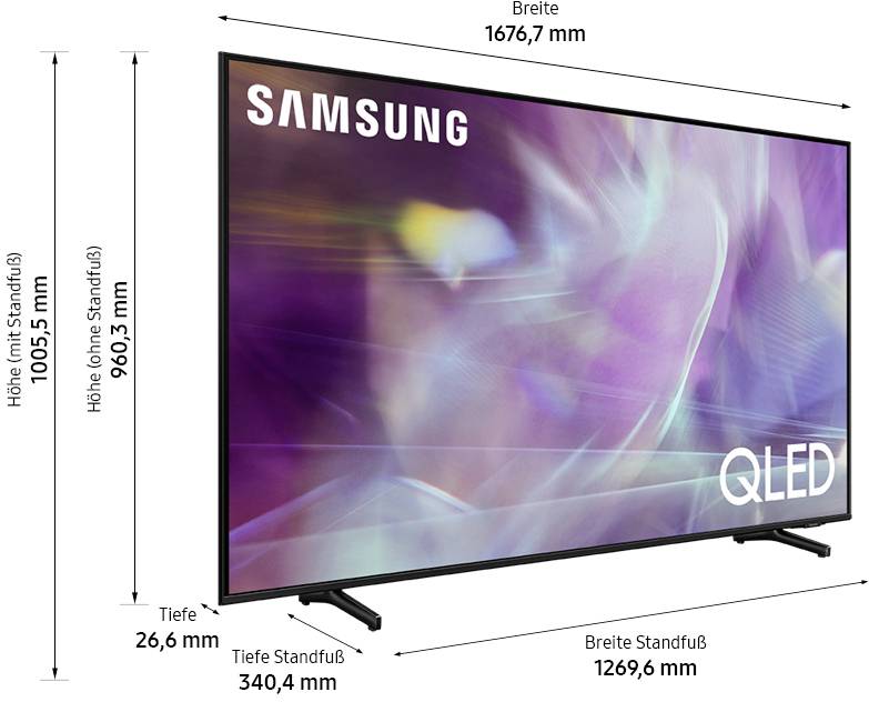 Samsung GQ75Q60A QLED TV 189 cm 75 inch EEC E (A - G) DVB-T2, DVB-C, DVB-S2, UHD, Smart TV, Wi-Fi, PVR ready, CI+ Black-3