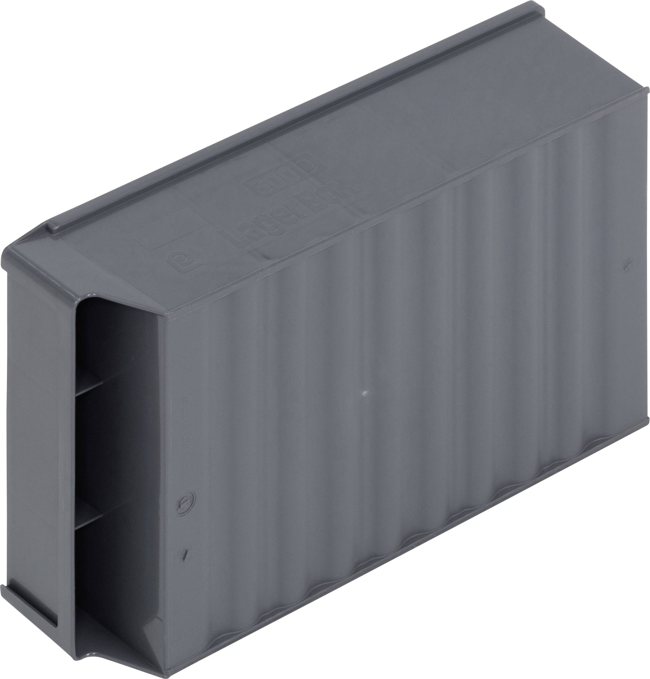 Grey, rectangular magazine with a side-loading opening, suitable for ammunition storage or use in firearms.