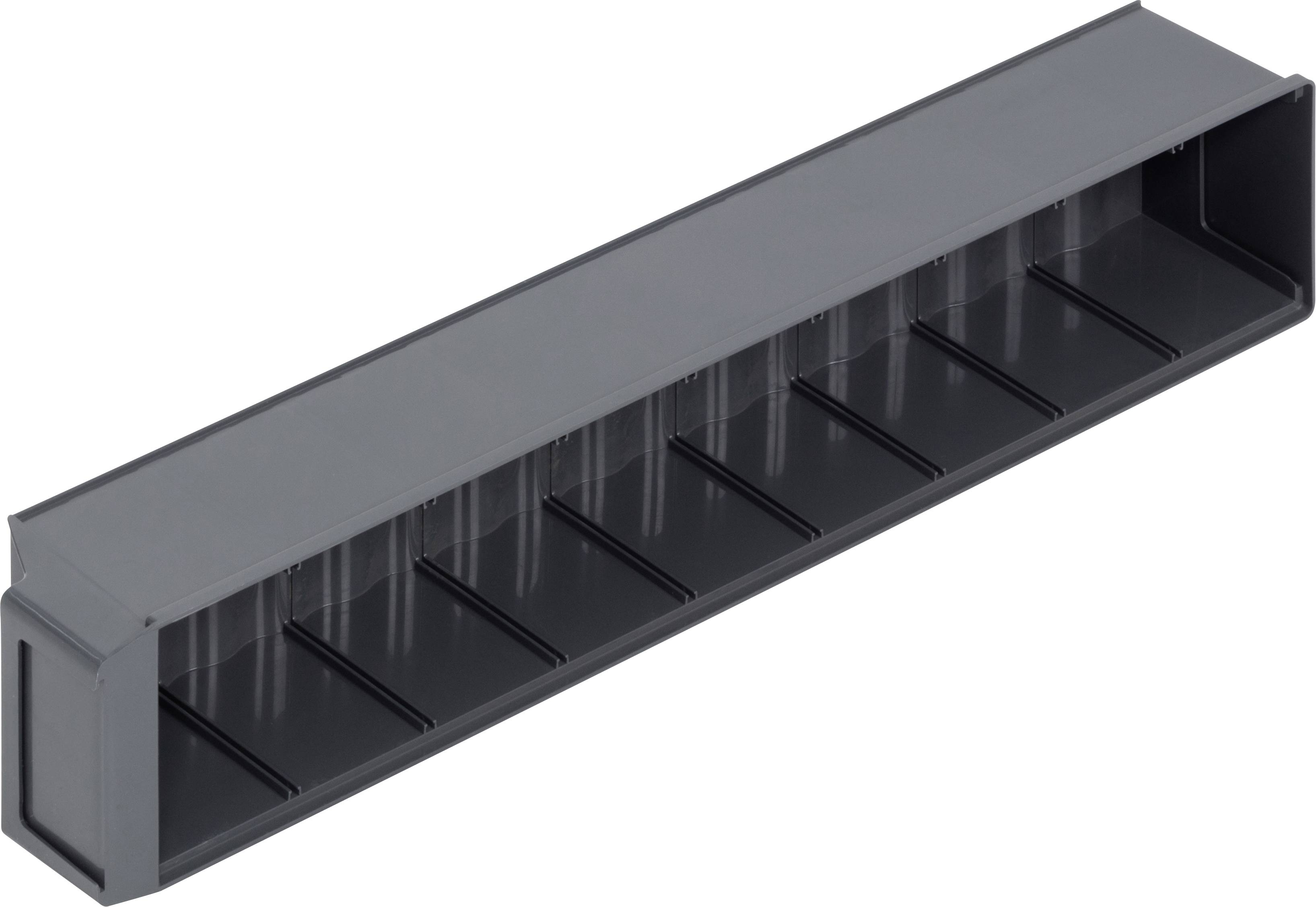 A grey, rectangular cable trunking with multiple slots, suitable for organising and routing cables in electrical installations.