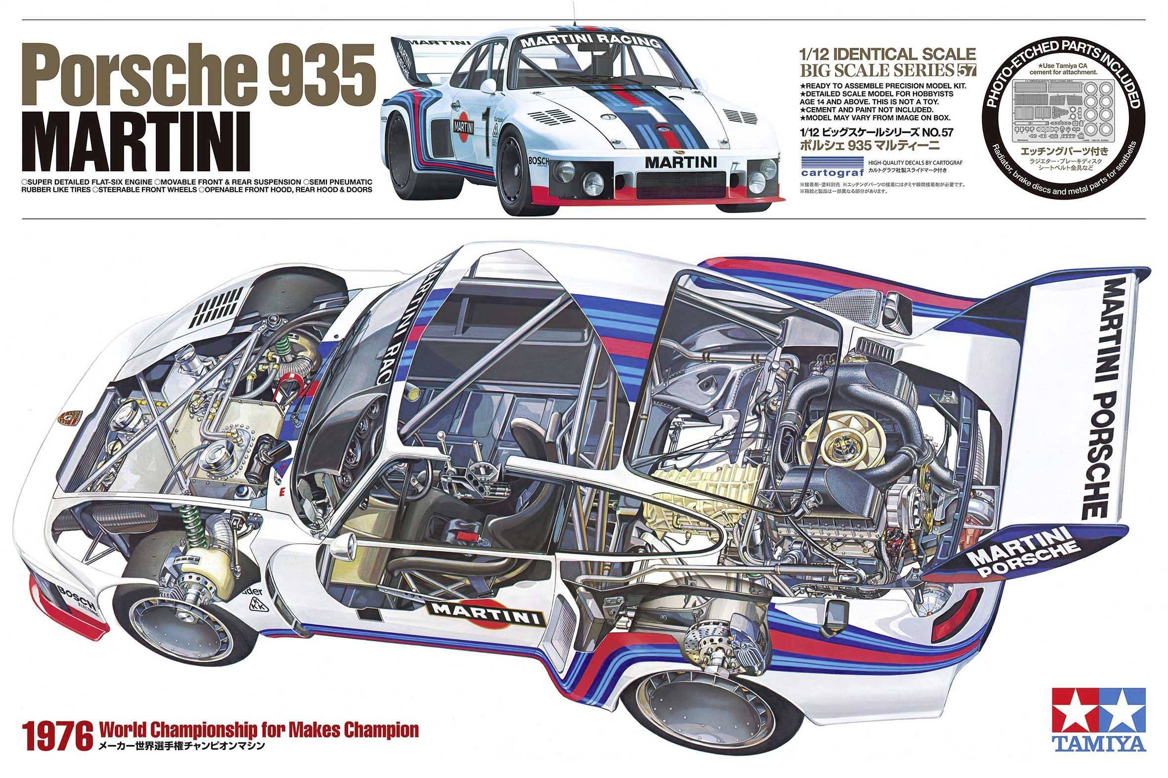 Tamiya 300012057 Porsche 935 Martini m. PE Model car assembly kit 1:12-13