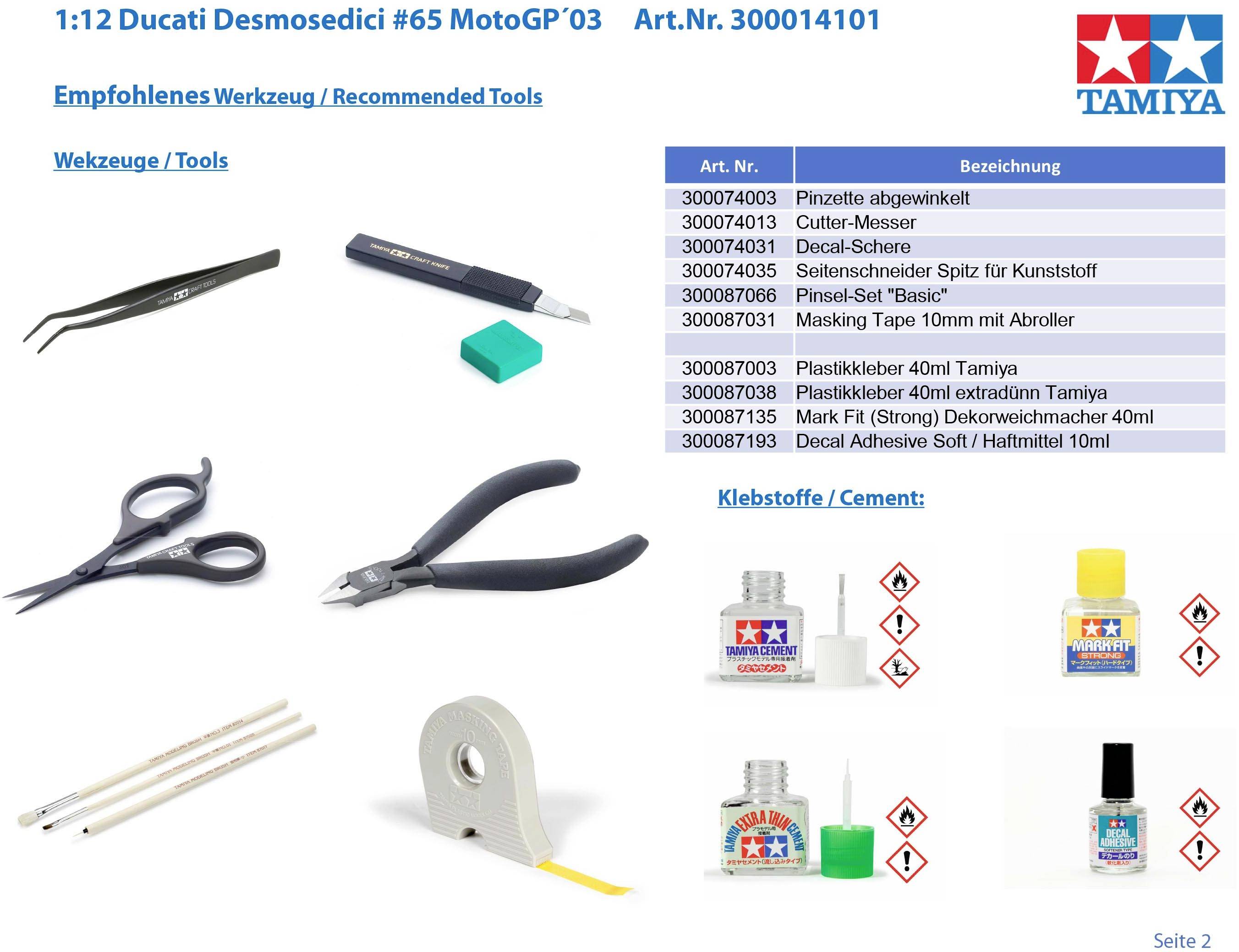 Tamiya 300014101 Ducati Desmosedici #65 MotoGP´03 Motorcycle assembly kit 1:12-2