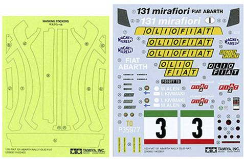 Tamiya 300020069 Fiat 131 Abarth Rally Olio Model car assembly kit 1:20-1