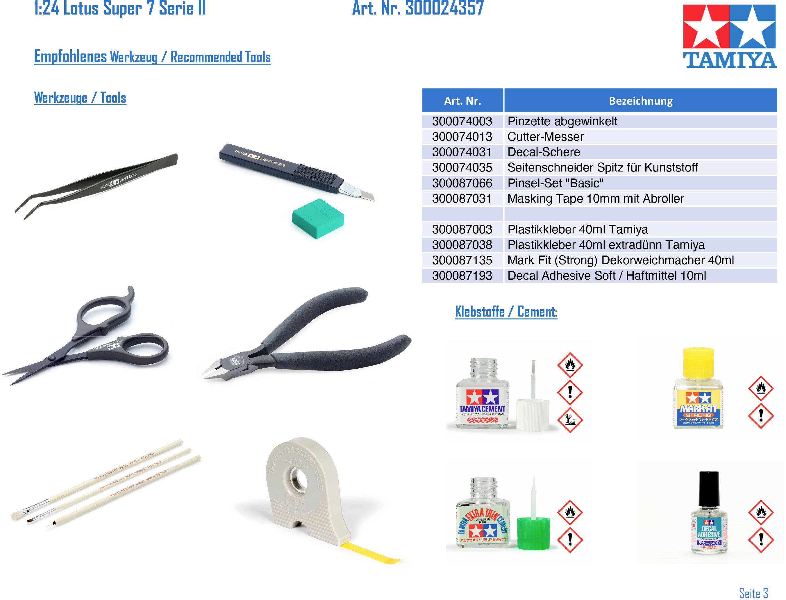 Tamiya 300024357 Lotus Super 7 Serie II Model car assembly kit 1:24-8