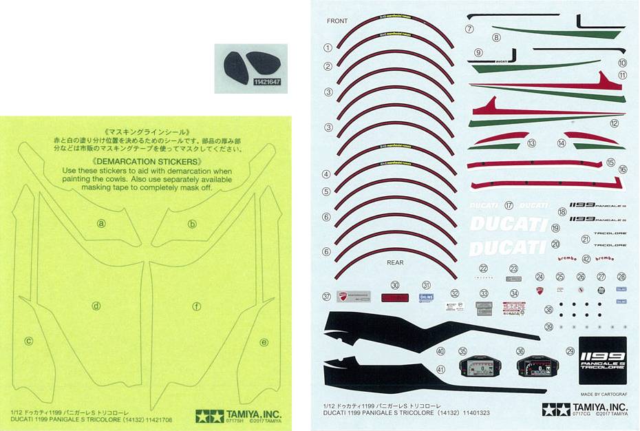 Tamiya 300114132 Ducati 1199 Panigale S Tricolore Motorcycle assembly kit 1:12-8