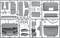 Grey plastic model kit component with various parts that need to be assembled for model building. Includes body and vehicle components.