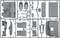 Plastic model kit with numerous small grey parts for a vehicle model. Various shapes and details are visible.