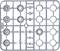 The image depicts a grey Lego baseplate with round and rectangular shapes used for securing pieces.