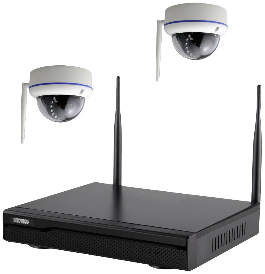 Inkovideo INKO-22M2D i22m2d Wi-Fi IP-CCTV camera set 4-channel incl. 2 cameras 1920 x 1080 p