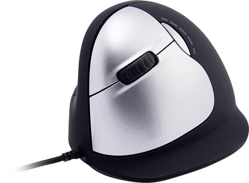 R-GO Tools HE (RGOHELELA)  Ergonomic mouse USB  Size: L Optical Black/silver 5 Buttons 500 dpi, 1500 dpi, 2000 dpi, 3500 dpi Ergonomic
