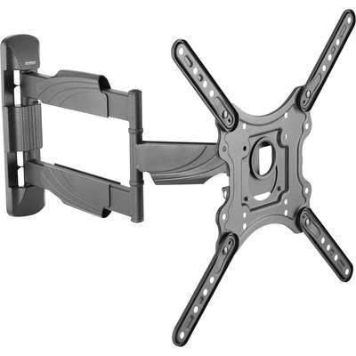 Wall mount for flat-screen displays. Adjustable arm, suitable for various screen sizes. Black, textured surface.