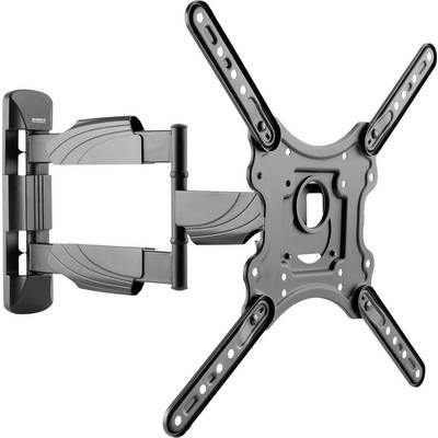 Wall mount for televisions, tiltable and pivoting, with flexible arm, for mounting flat screens.