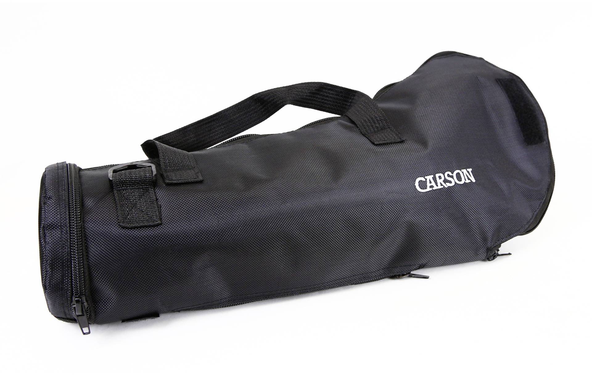 Black carry bag with two handles and the inscription 'CARSON', suitable for transporting long, slender items.