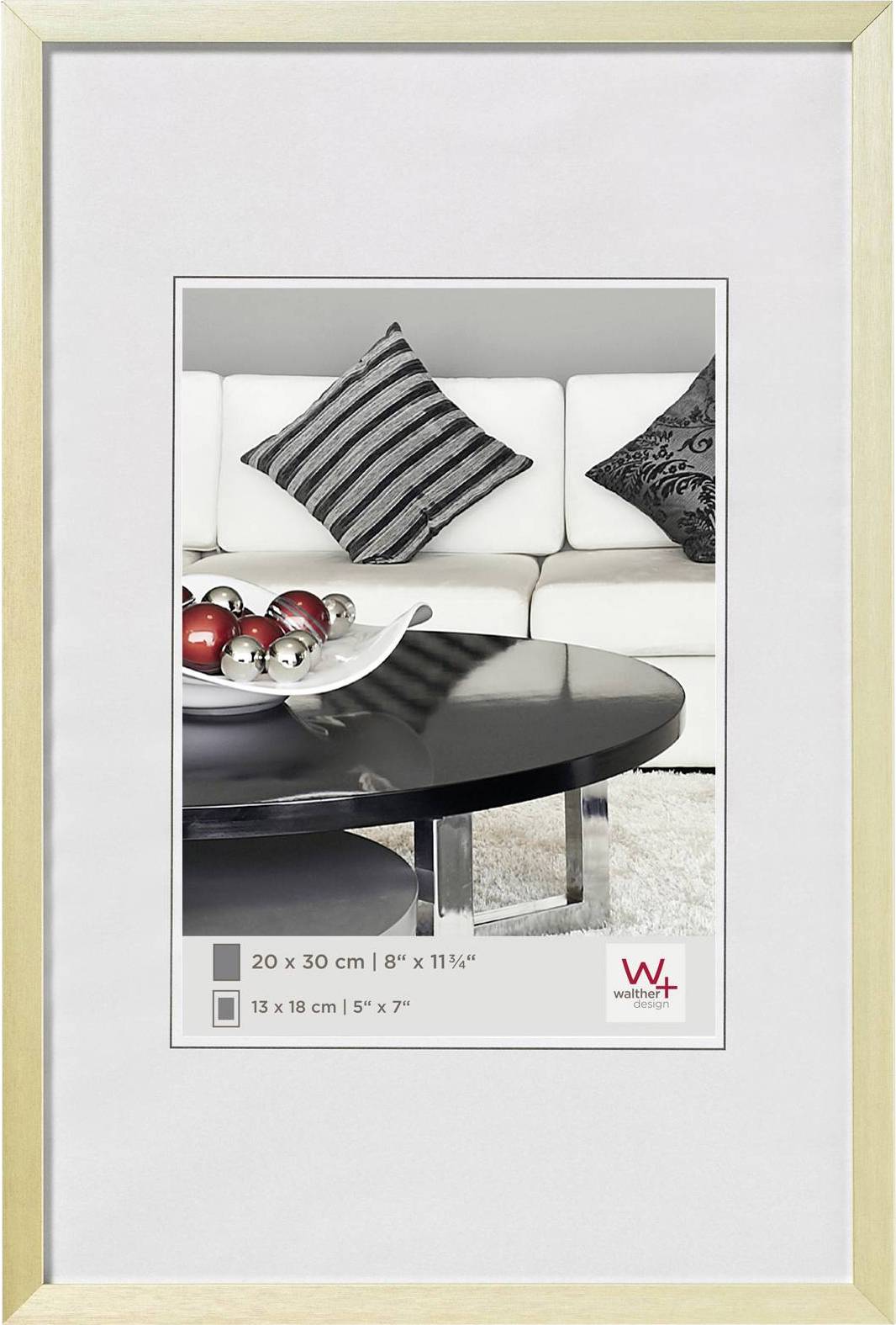 walther+ design AJ040G Picture frame Paper size: 30 x 40 cm (W x H) 30 cm x 40 cm Gold