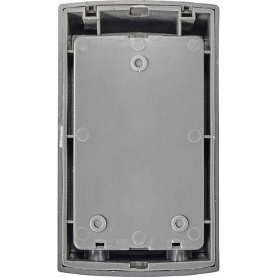 Grey, rectangular plastic casing with no visible logos or markings, potentially the rear side of an electronic device.