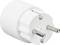 A white plug adapter with two metal pins, used to adapt a plug to a different socket.