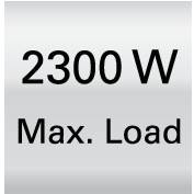 '2300 W Max. Load' in white text on a black background.