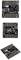 Three images arranged vertically show a printed circuit board with electronic components. The top and bottom views are alternately photographed from above and at an angle.