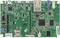 Electronic circuit board with various chips, capacitors, and connectors. On the left, an SD card slot, and on the right, VGA and Ethernet ports.