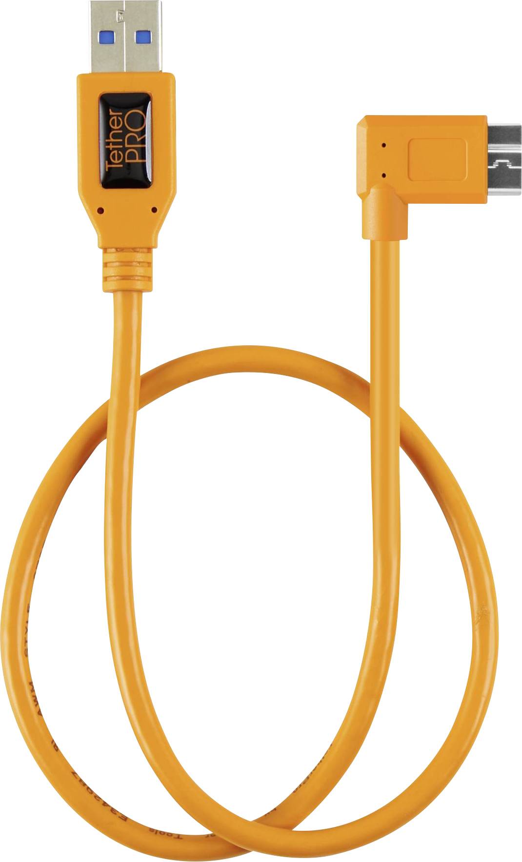 Tether Tools USB cable USB 3.0 USB-A plug, USB Micro-B 3.0 plug 0.50 m Orange 90 degrees right TET-CU61RT02-ORG