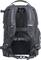 Black rucksack with padded shoulder straps, multiple buckles, and mesh back padding.