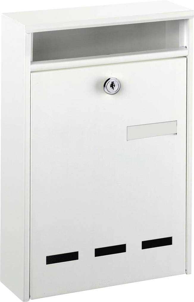 Burg Wächter WISMAR 771 WEIß Wismar 771 W Letterbox Steel White Key-0