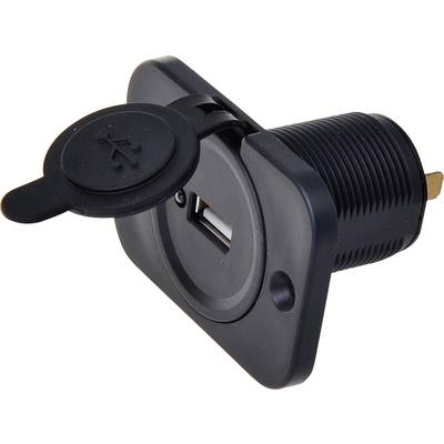 USB port with black cover for installation, suitable for power supply or data transfer.