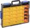 Organiser with 32 compartments: 24 large yellow compartments and 8 small orange compartments, ideal for storing small items.