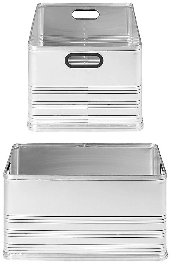 Robust offen 80 l 19809 Transport box Aluminium (L x W x H) 46.5 x 32.2 x 63.6 cm-1