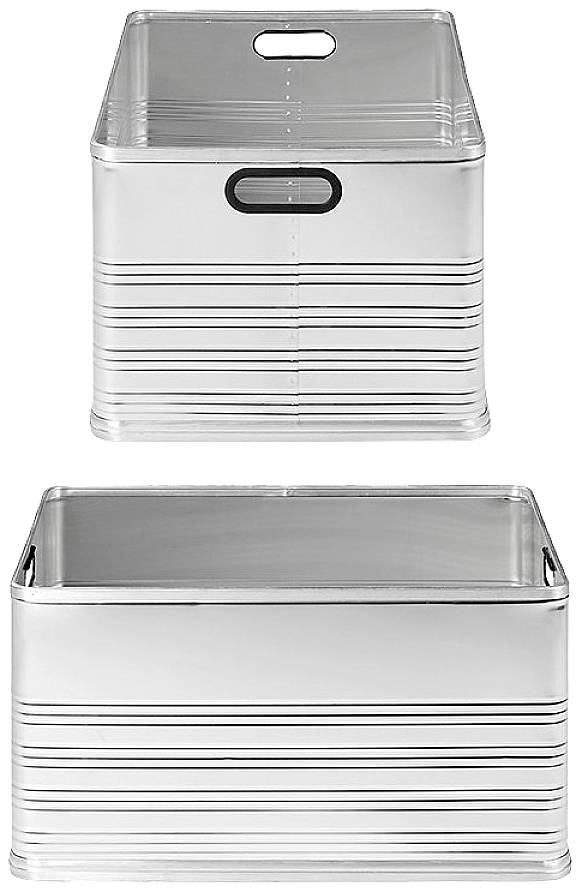 Robust offen 120 l 19810 Transport box Aluminium (L x W x H) 51.3 x 71.8 x 39.3 cm-1