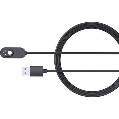 Black USB charging cable with magnetic connector, suitable for charging small devices or smartwatches.
