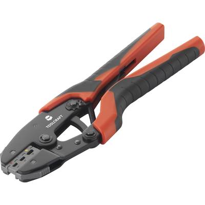 Wire strippers with red and black handles, suitable for stripping cables and wires. Brand name displayed on the pliers.