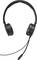 Black over-ear headphones with integrated microphone on white background. Ideal for telephone calls or computer audio applications.