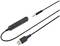 'Black audio headset cable with volume control, USB and 3.5mm jack plug.'